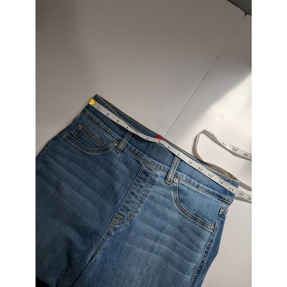 SPANX Jeans Womens Medium Blue Seamed Front Wide Leg 20407 - Picture 7 of 9